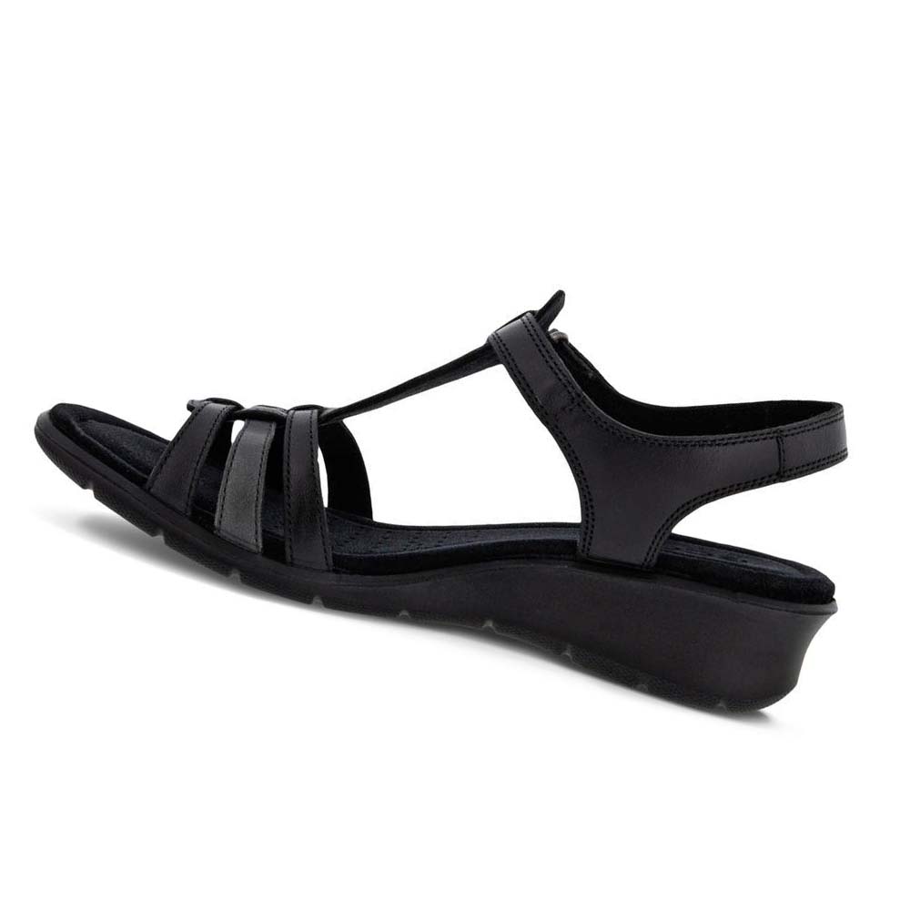 Women's Ecco Finola T-bar Straps Sandals Black | Canada 175ZUT